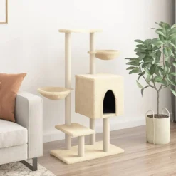 vidaXL Productos Para Mascotas-Rascador para gatos con postes de sisal color 117 cm
