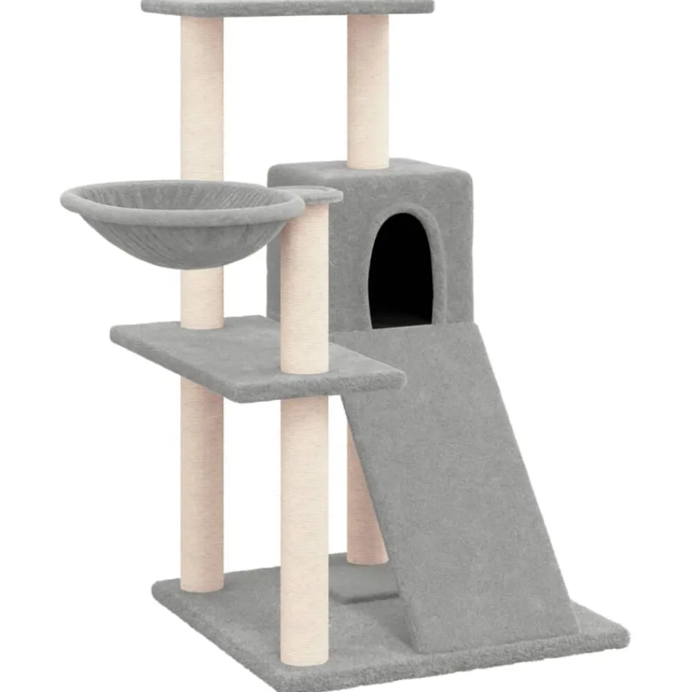 vidaXL Rascador para gatos con postes de sisal 82 cm Gris claro