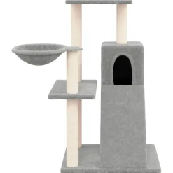 vidaXL Rascador para gatos con postes de sisal 82 cm Gris claro
