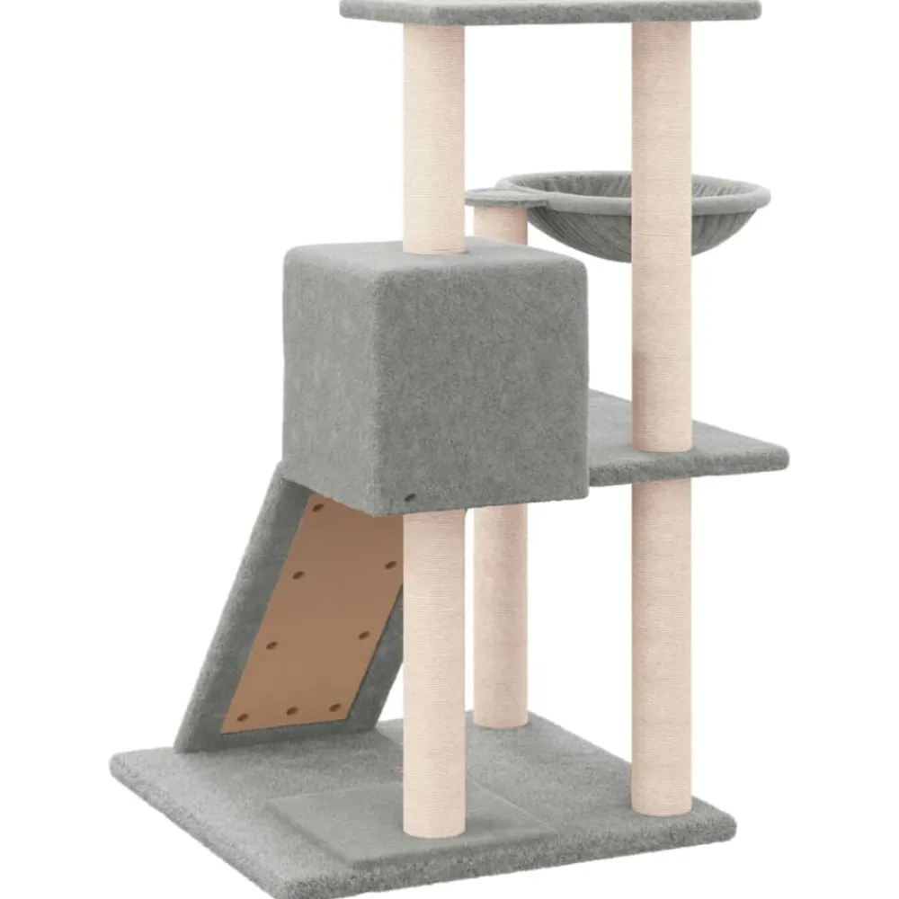 vidaXL Rascador para gatos con postes de sisal 82 cm Gris claro
