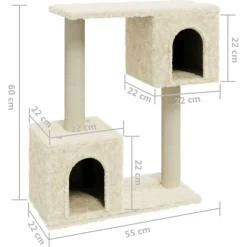 vidaXL Productos Para Mascotas-Rascador para gatos con postes de sisal 60 cm