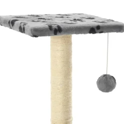 vidaXL Rascador para gatos con poste de sisal 65 cm huellas gris Gris con huellas de patas New