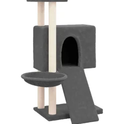 vidaXL Rascador para gatos con postes de sisal 96 cm Gris oscuro Clearance
