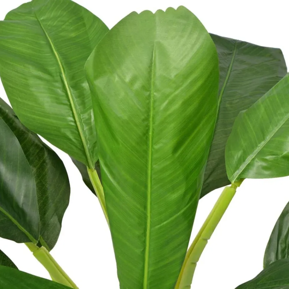 vidaXL Decoración-Árbol bananero artificial con macetero 150 cm verde