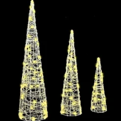 vidaXL Árbol de Navidad 3 pcs cálido 20 x 20 x 80 cm Acrílico cálido Sale