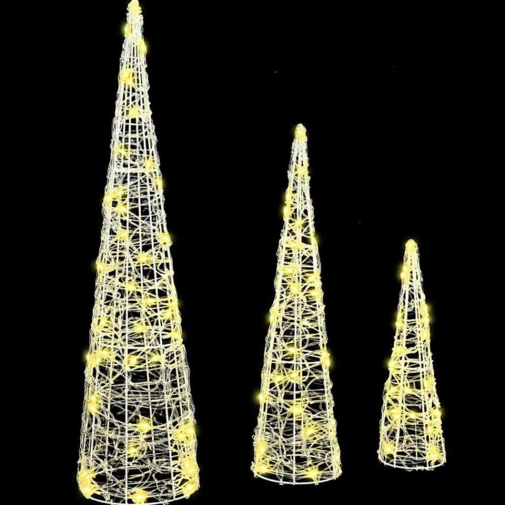 vidaXL Árbol de Navidad 3 pcs cálido 20 x 20 x 80 cm Acrílico cálido Sale