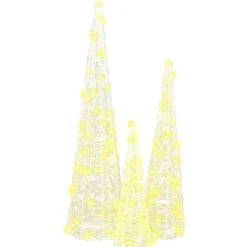 vidaXL Árbol de Navidad 3 pcs cálido 20 x 20 x 80 cm Acrílico cálido Sale