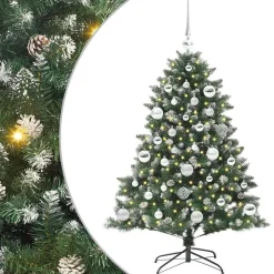 vidaXL Decoración-Árbol de Navidad artificial Verde 120 cm PVC, Plástico y Acero