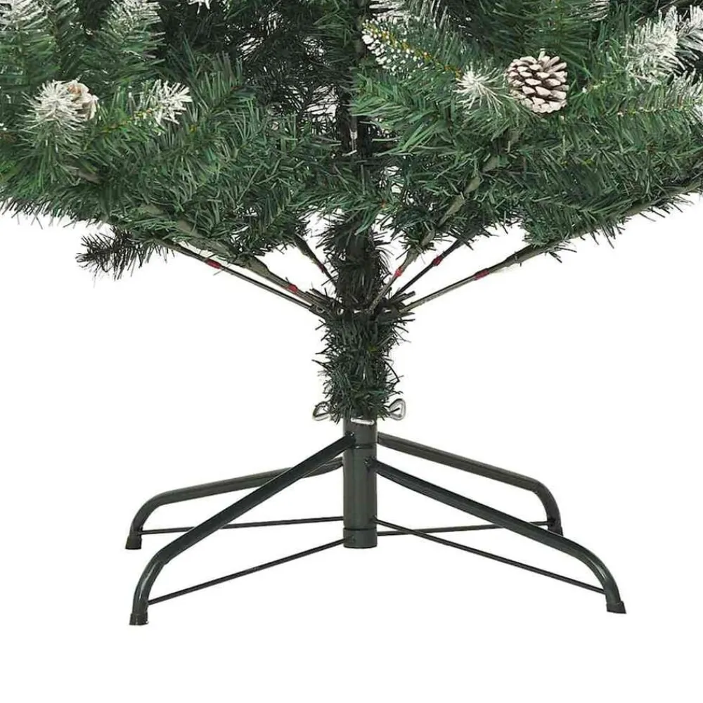 vidaXL Decoración-Árbol de Navidad artificial Verde 120 cm PVC, Plástico y Acero
