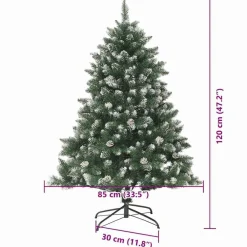 vidaXL Decoración-Árbol de Navidad artificial Verde 120 cm PVC, Plástico y Acero