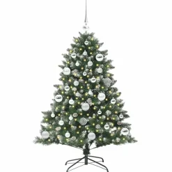 vidaXL Decoración-Árbol de Navidad artificial Verde 120 cm PVC, Plástico y Acero