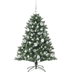 vidaXL Decoración-Árbol de Navidad artificial Verde 120 cm PVC, Plástico y Acero