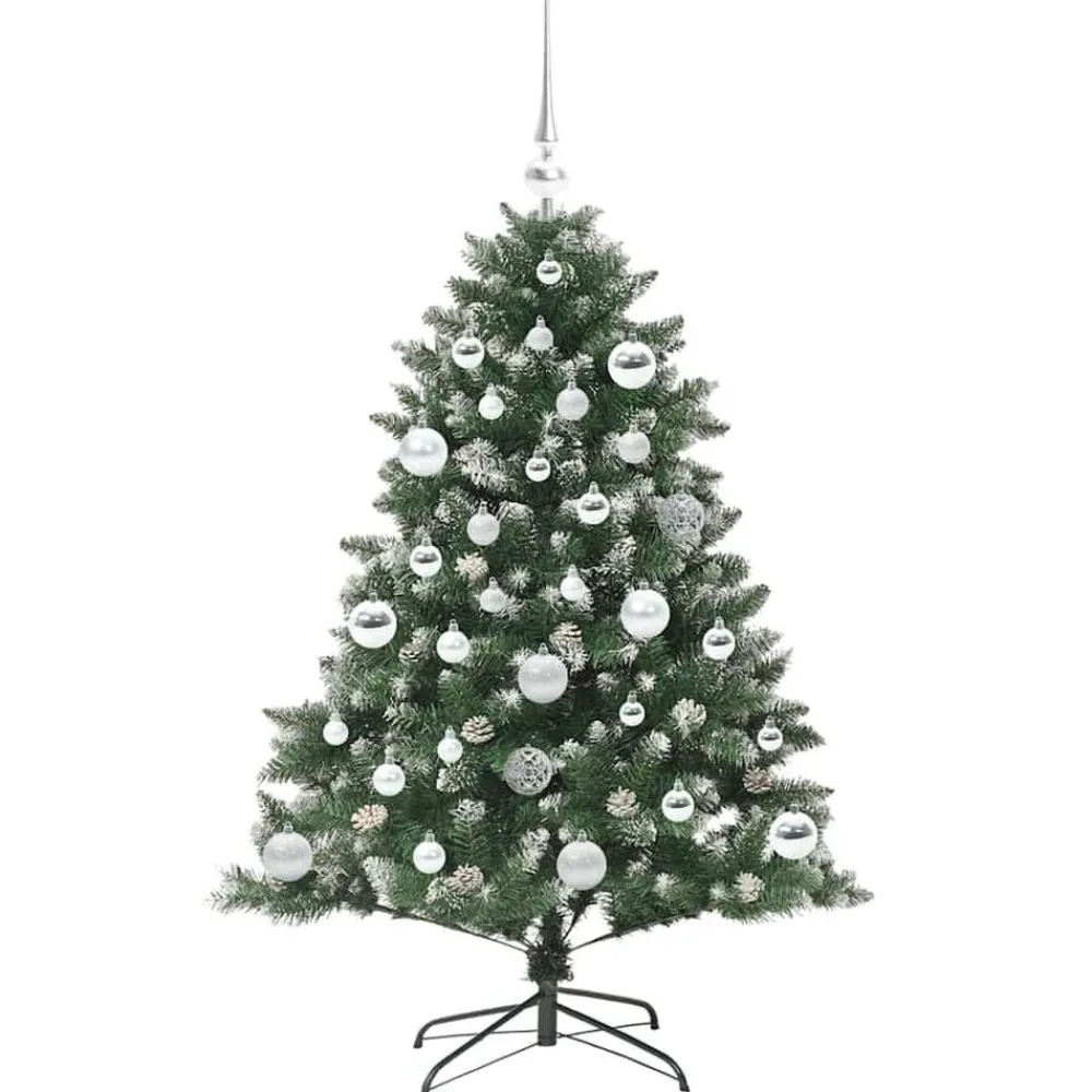 vidaXL Decoración-Árbol de Navidad artificial Verde 120 cm PVC, Plástico y Acero