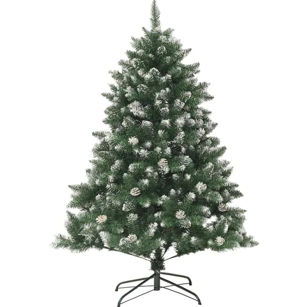 vidaXL Decoración-Árbol de Navidad artificial Verde 120 cm PVC, Plástico y Acero