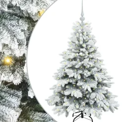 vidaXL Árbol de Navidad artificial con 150 LED 120 cm PE y PVC White Outlet