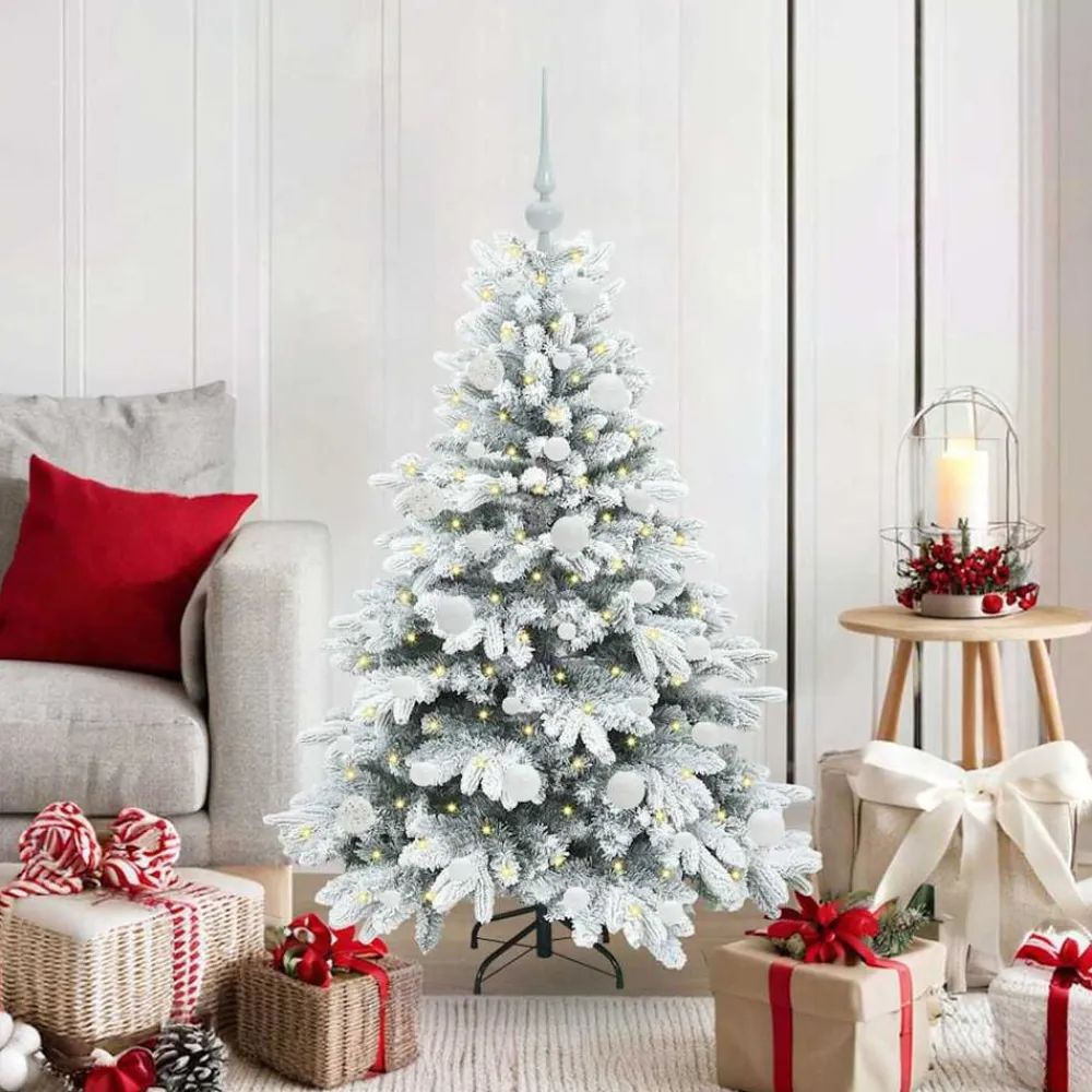 vidaXL Árbol de Navidad artificial con 150 LED 120 cm PE y PVC White Outlet