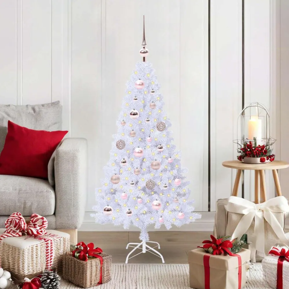 vidaXL Árbol de Navidad artificial con 150 LED 120 cm PVC y Acero Rosa Best