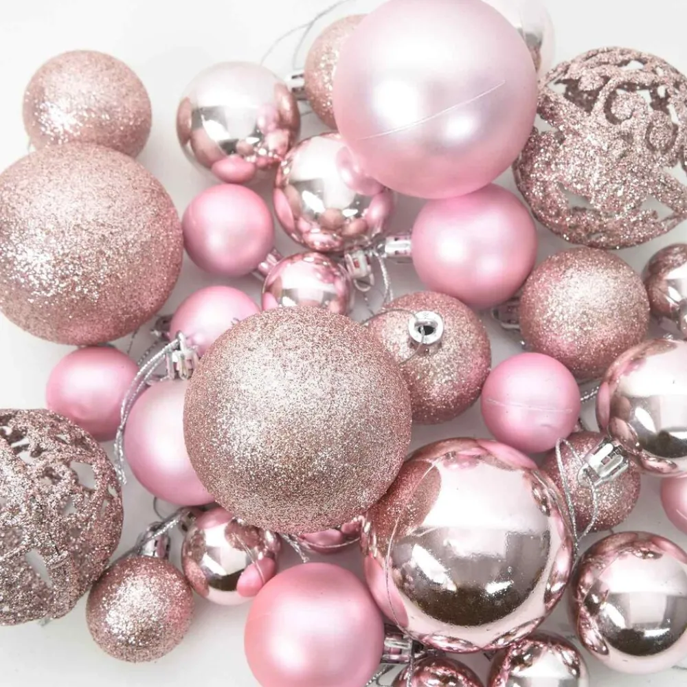 vidaXL Árbol de Navidad artificial con 150 LED 120 cm PVC y Acero Rosa Best