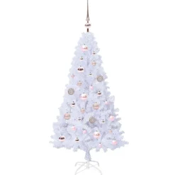vidaXL Árbol de Navidad artificial con 150 LED 120 cm PVC y Acero Rosa Best