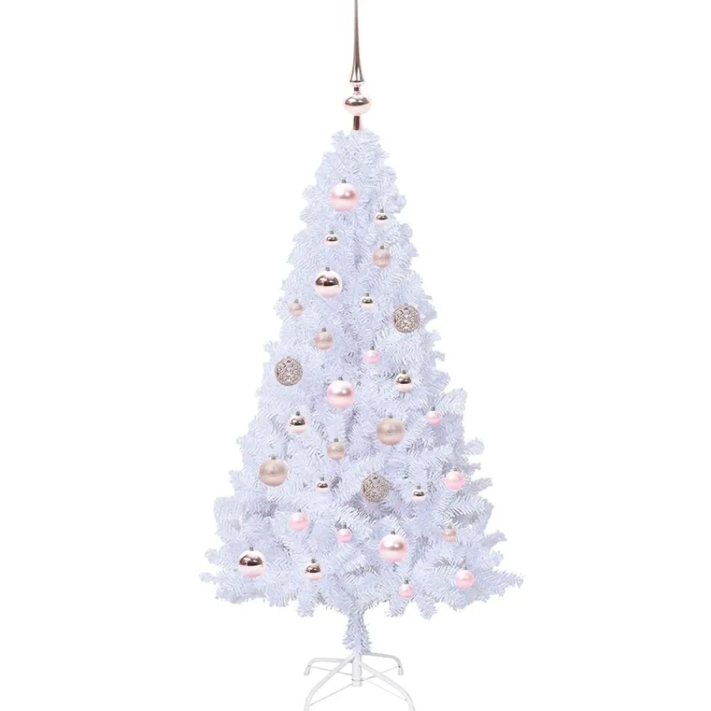 vidaXL Árbol de Navidad artificial con 150 LED 120 cm PVC y Acero Rosa Best