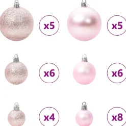 vidaXL Árbol de Navidad artificial con 150 LED 120 cm PVC y Acero Rosa Best
