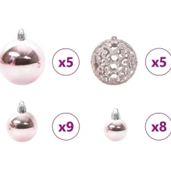 vidaXL Árbol de Navidad artificial con 150 LED 120 cm PVC y Acero Rosa Best