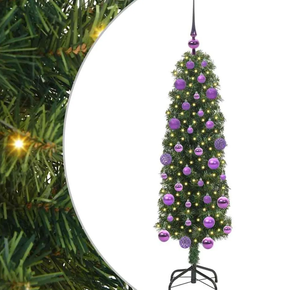 vidaXL Decoración-Árbol de Navidad artificial 120 cm PVC, Acero y Plástico