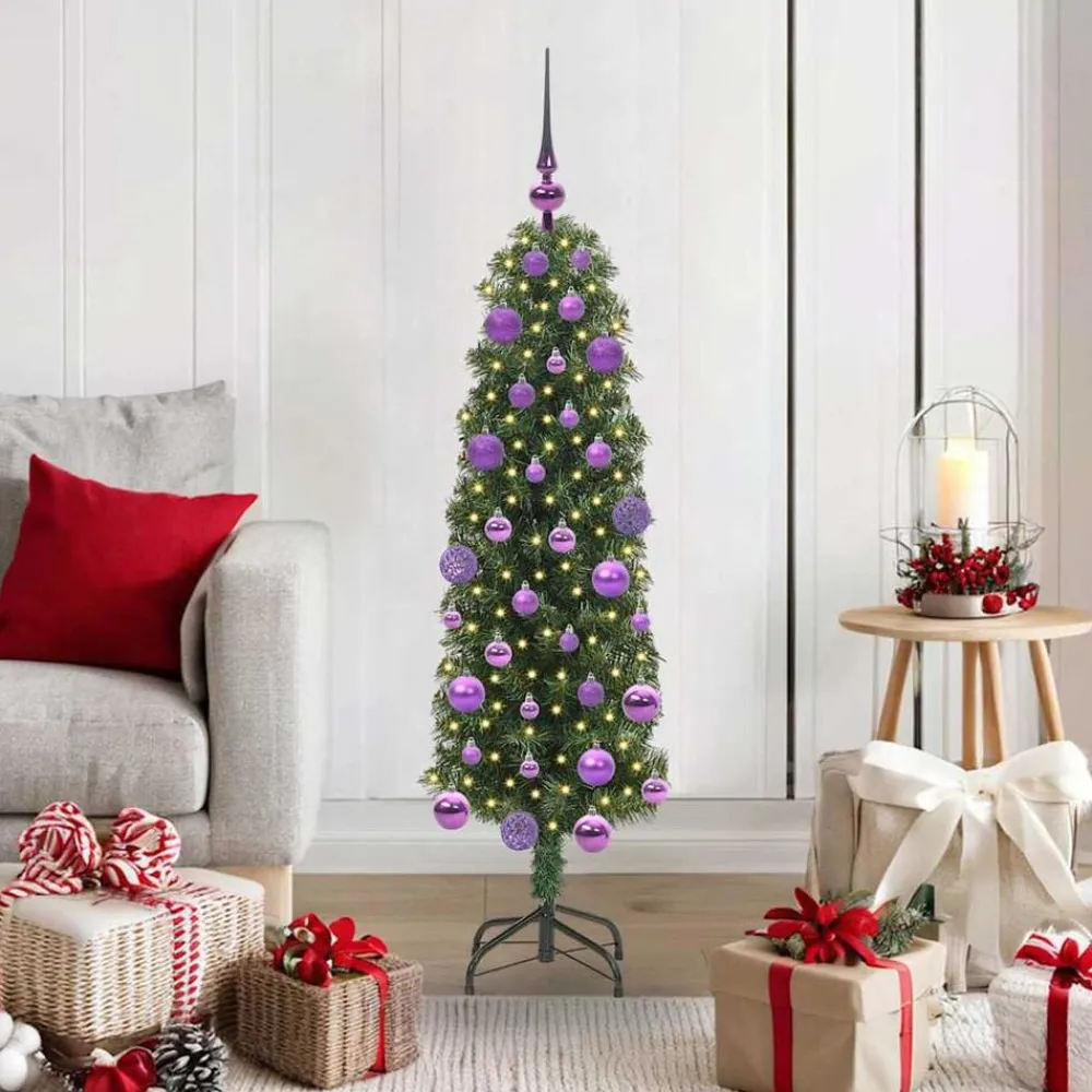 vidaXL Decoración-Árbol de Navidad artificial 120 cm PVC, Acero y Plástico