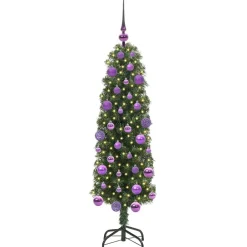 vidaXL Decoración-Árbol de Navidad artificial 120 cm PVC, Acero y Plástico