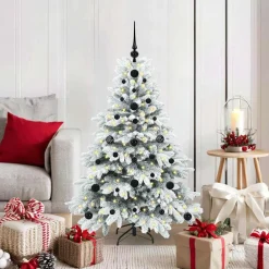 vidaXL Árbol de Navidad artificial con 150 LED 120 cm PE y PVC White Hot