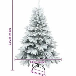 vidaXL Árbol de Navidad artificial con 150 LED 120 cm PE y PVC White Hot