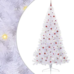 vidaXL Decoración-Árbol de Navidad artificial con 300 LED 240 cm PVC y Acero