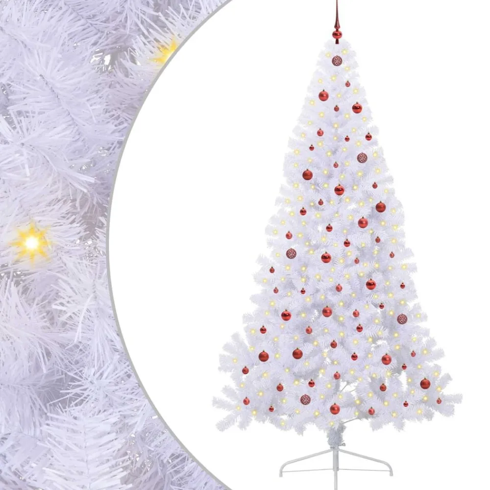 vidaXL Decoración-Árbol de Navidad artificial con 300 LED 240 cm PVC y Acero