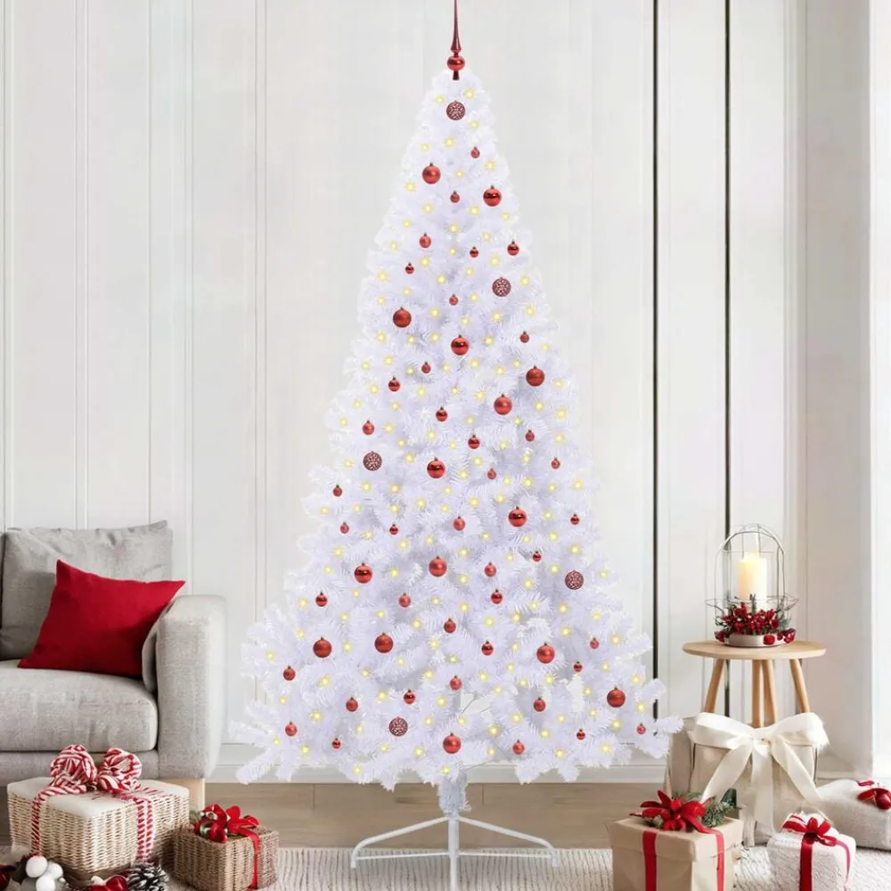 vidaXL Decoración-Árbol de Navidad artificial con 300 LED 240 cm PVC y Acero
