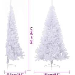 vidaXL Decoración-Árbol de Navidad artificial con 300 LED 240 cm PVC y Acero