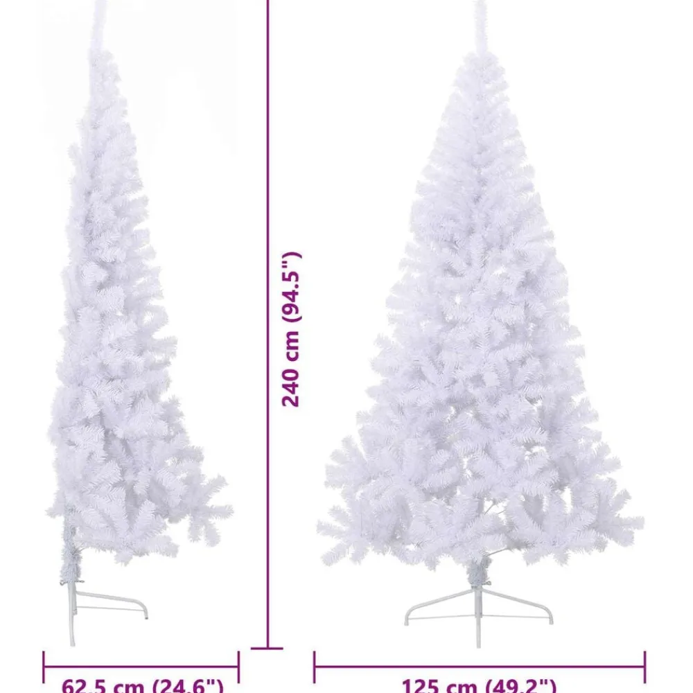 vidaXL Decoración-Árbol de Navidad artificial con 300 LED 240 cm PVC y Acero