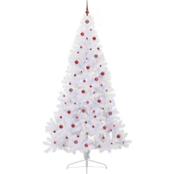 vidaXL Decoración-Árbol de Navidad artificial con 300 LED 240 cm PVC y Acero
