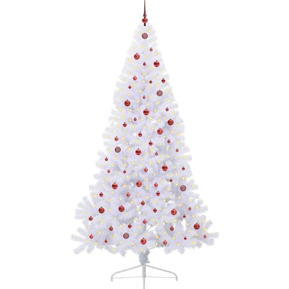 vidaXL Decoración-Árbol de Navidad artificial con 300 LED 240 cm PVC y Acero