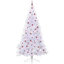 vidaXL Decoración-Árbol de Navidad artificial con 300 LED 240 cm PVC y Acero