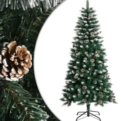 vidaXL Árbol de Navidad artificial con soporte PVC verde 120 cm Clearance
