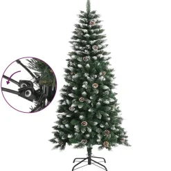 vidaXL Árbol de Navidad artificial con soporte PVC verde 120 cm Clearance