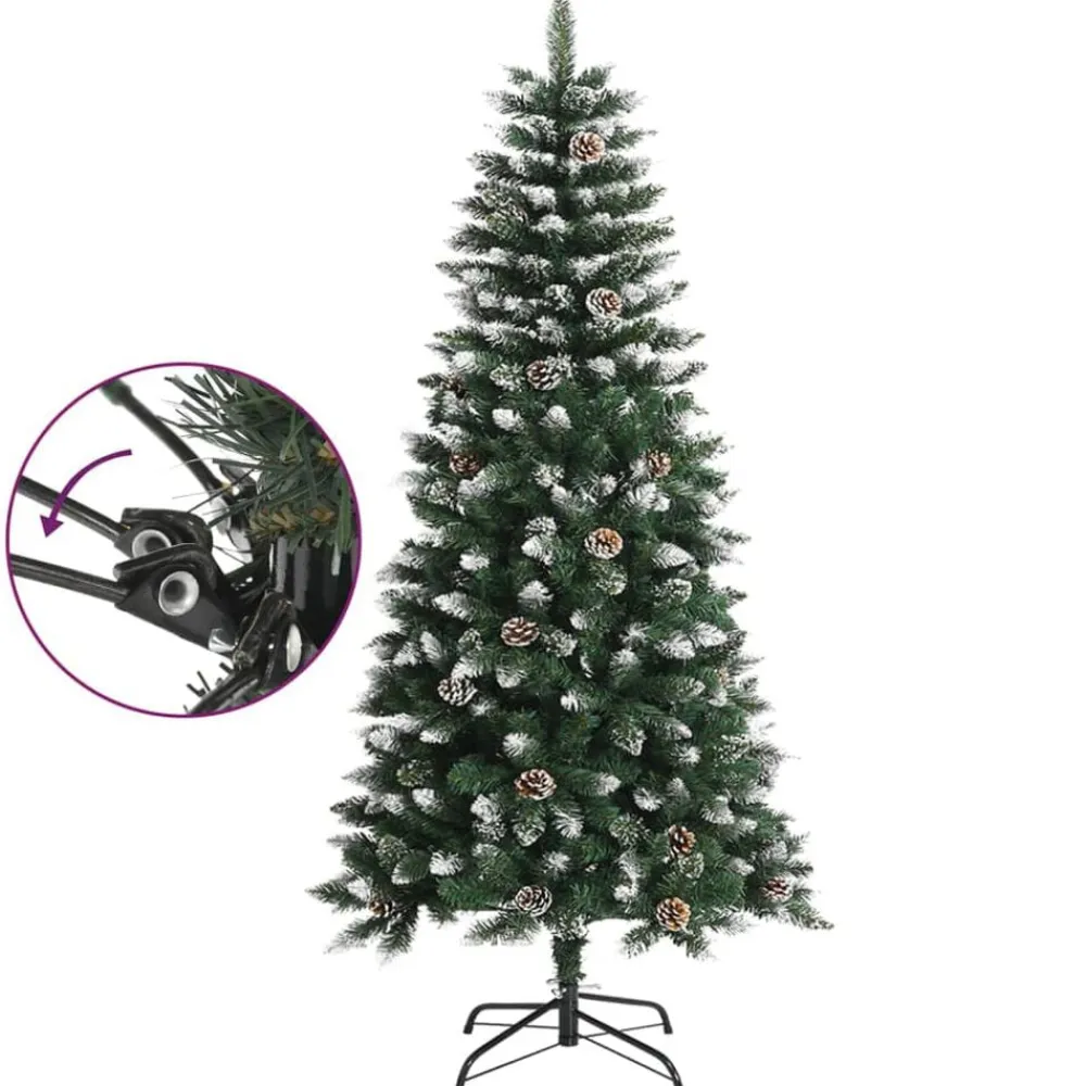 vidaXL Árbol de Navidad artificial con soporte PVC verde 120 cm Clearance