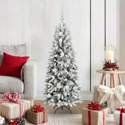 vidaXL Decoración-Árbol de Navidad artificial 120 cm PVC y Plástico y Acero y PE