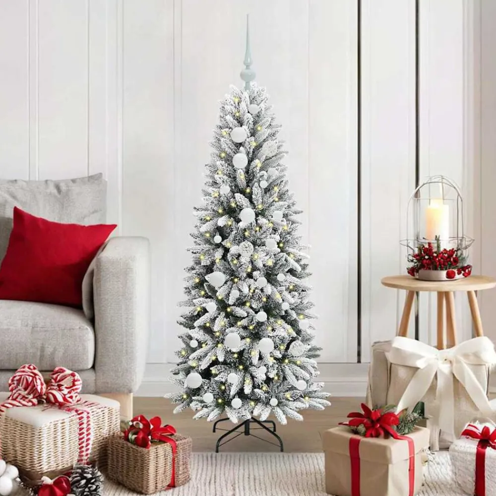 vidaXL Decoración-Árbol de Navidad artificial 120 cm PVC y Plástico y Acero y PE