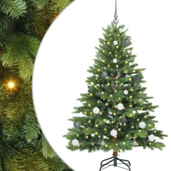 vidaXL Decoración-Árbol de Navidad artificial con 150 LED 150 cm PE y PVC