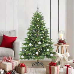 vidaXL Decoración-Árbol de Navidad artificial con 150 LED 150 cm PE y PVC