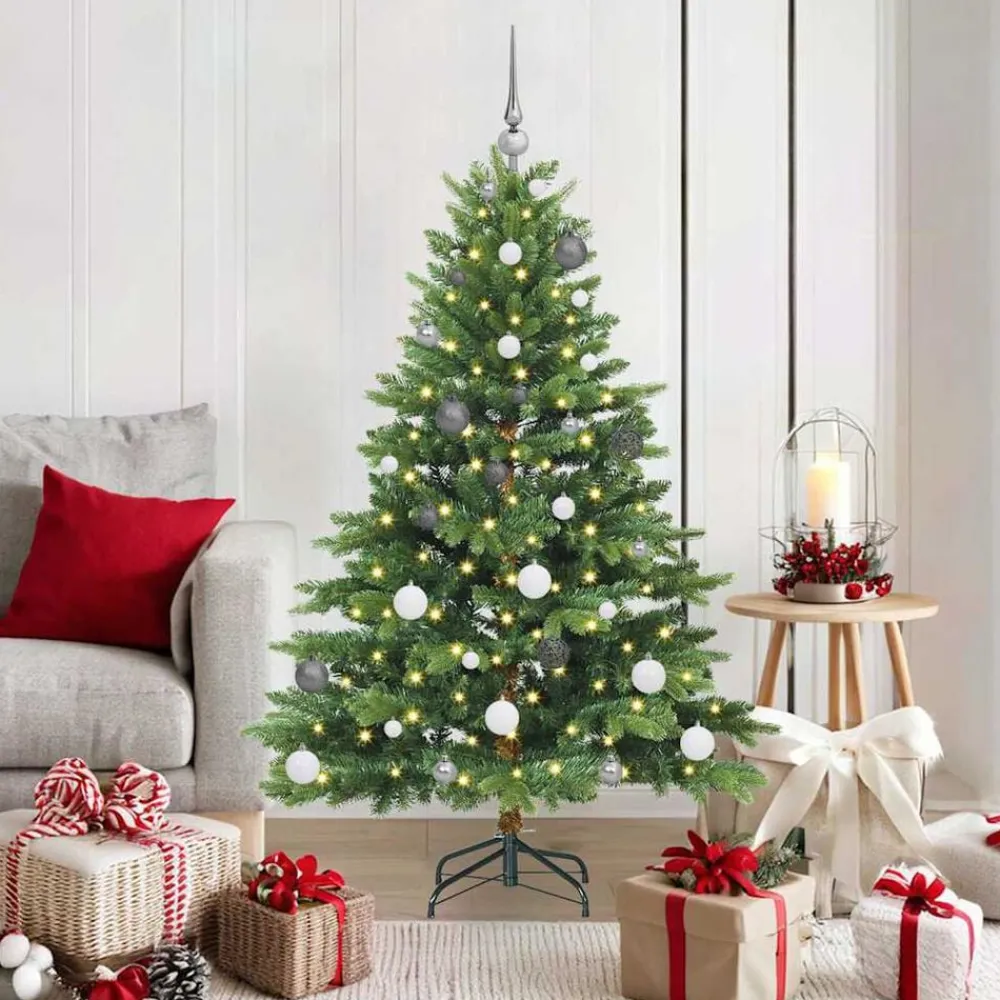 vidaXL Decoración-Árbol de Navidad artificial con 150 LED 150 cm PE y PVC
