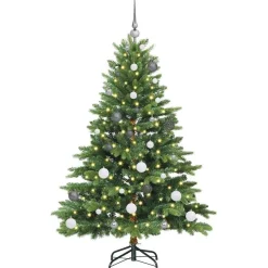 vidaXL Decoración-Árbol de Navidad artificial con 150 LED 150 cm PE y PVC