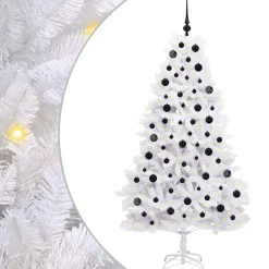 vidaXL Árbol de Navidad artificial con ramas articuladas 180 cm Negro Best