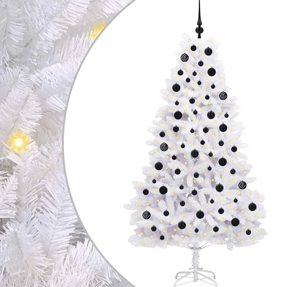 vidaXL Árbol de Navidad artificial con ramas articuladas 180 cm Negro Best